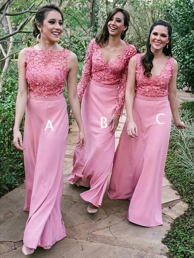 Silk-like Satin Square Neckline Floor-length A-line Appliques Lace Bridesmaid Dresses #PWD01014163