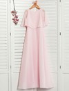 Chiffon Scoop Neck Floor-length A-line Bridesmaid Dresses #PWD01014210