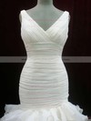 Ivory V-neck Trumpet/Mermaid Organza Perfect Tiered Wedding Dresses #PWD00020604