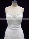 Popular A-line Ivory Lace Sashes / Ribbons Covered Button Sweetheart Wedding Dress #PWD00020606