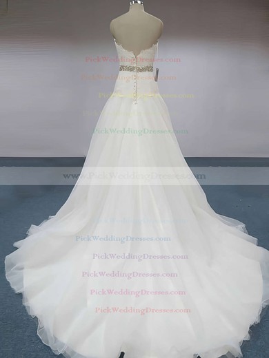 Princess Gorgeous Sweetheart Organza Beading and Appliques Lace Wedding Dresses #PWD00020607
