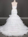 Organza Tulle Sweetheart Trumpet/Mermaid Unique Lace Up Wedding Dresses #PWD00020610