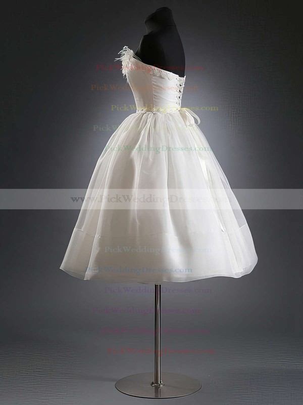 Strapless Organza Sashes / Ribbons Womens Ball Gown Wedding Dresses #PWD00020624