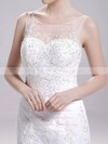 Fashion Scoop Neck Trumpet/Mermaid Tulle Beading Appliques Lace Wedding Dress #PWD00020630