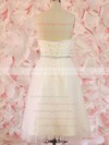 Nice Knee-length White Tulle Beading Lace-up Sweetheart Wedding Dresses #PWD00020664
