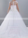 White Ball Gown Scoop Neck Boutique Tulle Beading Wedding Dresses #PWD00020670