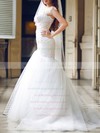 Stunning White Tulle Appliques Lace Sweetheart Trumpet/Mermaid Wedding Dresses #PWD00020680