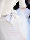 Ball Gown Scoop White Tulle Appliques Lace and Bow 1/2 Sleeve Wedding Dress #PWD00020707