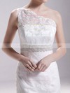 Beautiful One Shoulder Trumpet/Mermaid Lace Covered Button Wedding Dresses #PWD00020718