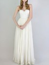 Empire Ivory Chiffon Lace Ruffles Sleeveless Wedding Dresses #PWD00020741