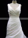 Trumpet/Mermaid Ivory Organza Pleats Button V-neck Wedding Dresses #PWD00020784