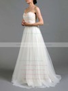 Sweep Train Sweetheart Best Tulle Lace Sashes / Ribbons Wedding Dress #PWD00020865