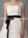 Court Train Lace Tulle Different Strapless Sashes / Ribbons Wedding Dresses #PWD00020882