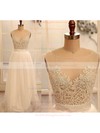 Scoop Neck Ivory Tulle with Appliques Lace Promotion Wedding Dress #PWD02016882
