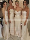 Designer Ivory Silk-like Satin Sequined Sweetheart Trumpet/Mermaid Bridesmaid Dresses #PWD01012230