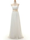 A-line Floor-length Chiffon Bow Strapless Bridesmaid Dresses #PWD02016950