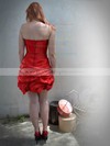 Sheath/Column Short/Mini Taffeta Pick-Ups Strapless Bridesmaid Dresses #PWD02018090