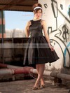 A-line Knee-length Satin Ruffles Scoop Neck Bridesmaid Dresses #PWD02018097