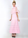 A-line Ankle-length Chiffon Satin Beading High Neck Bridesmaid Dresses #PWD02018101